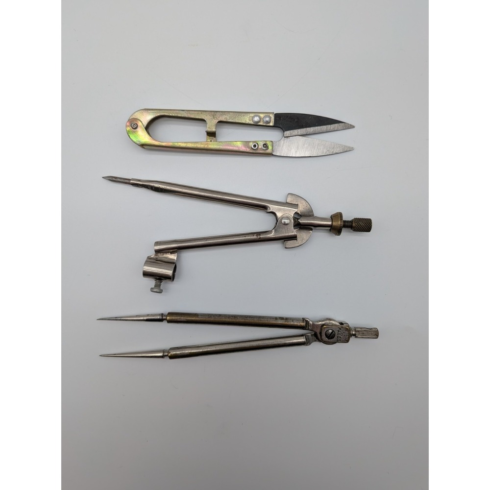 Vintage Drafting & Engineering Tool Lot Johann Faber Divider Compass Holland